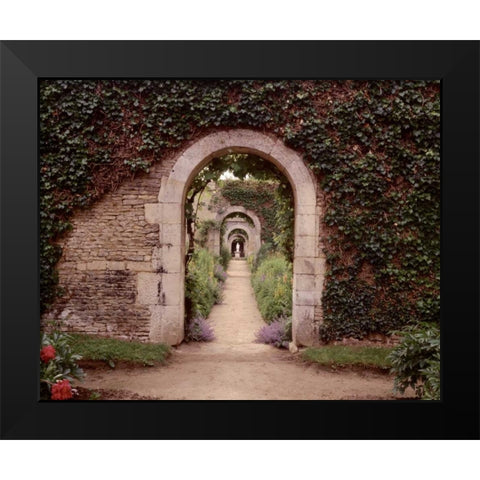 Banc de Jardin - 3 Black Modern Wood Framed Art Print by Blaustein, Alan