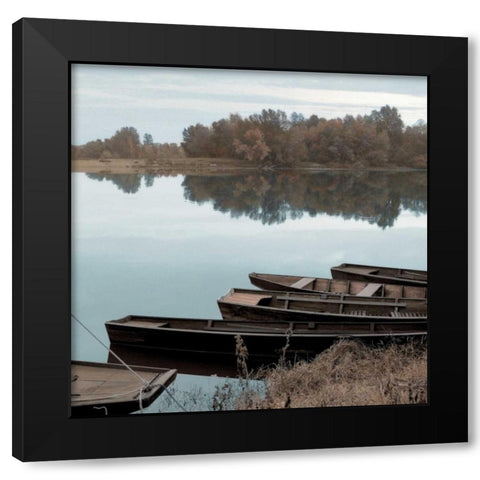 French Boats - 3 Black Modern Wood Framed Art Print by Blaustein, Alan