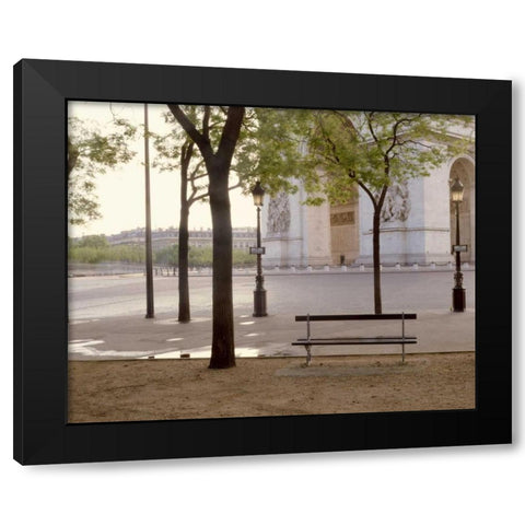 Banc de Jardin - 13 Black Modern Wood Framed Art Print by Blaustein, Alan