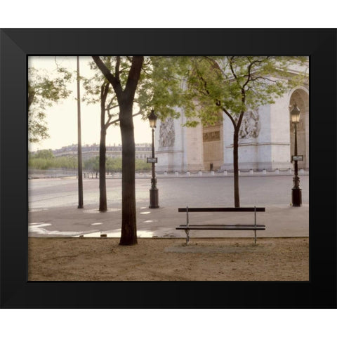 Banc de Jardin - 13 Black Modern Wood Framed Art Print by Blaustein, Alan