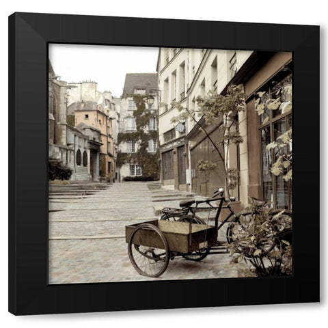 Marais Bicycle Black Modern Wood Framed Art Print by Blaustein, Alan
