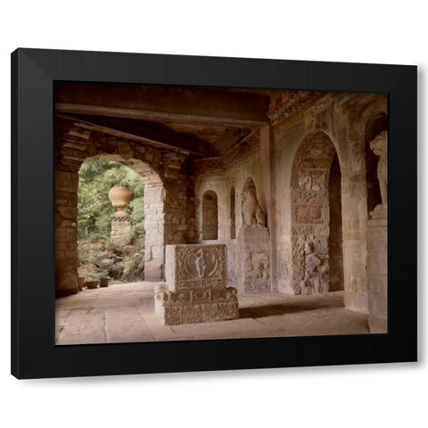 Banc de Jardin - 20 Black Modern Wood Framed Art Print by Blaustein, Alan