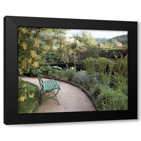 Banc de Jardin - 25 Black Modern Wood Framed Art Print by Blaustein, Alan
