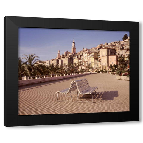 Banc de Jardin - 28 Black Modern Wood Framed Art Print with Double Matting by Blaustein, Alan