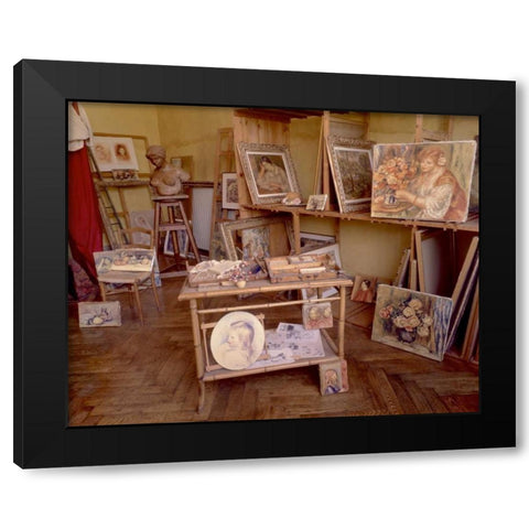 Banc de Jardin - 30 Black Modern Wood Framed Art Print with Double Matting by Blaustein, Alan