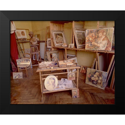 Banc de Jardin - 30 Black Modern Wood Framed Art Print by Blaustein, Alan