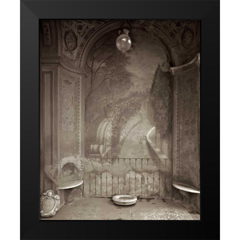 Banc de Jardin - 34 Black Modern Wood Framed Art Print by Blaustein, Alan