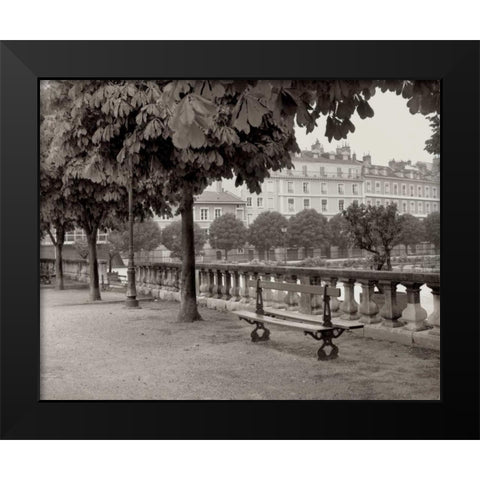 Banc de Jardin - 42 Black Modern Wood Framed Art Print by Blaustein, Alan