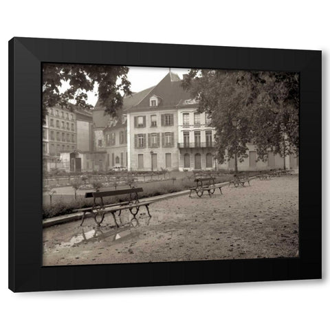 Banc de Jardin - 43 Black Modern Wood Framed Art Print by Blaustein, Alan