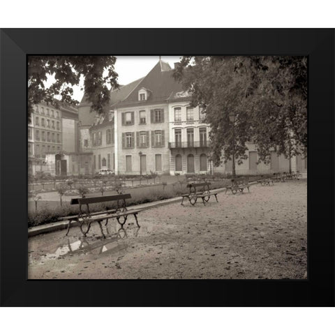 Banc de Jardin - 43 Black Modern Wood Framed Art Print by Blaustein, Alan