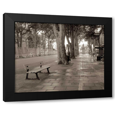 Banc de Jardin - 45 Black Modern Wood Framed Art Print with Double Matting by Blaustein, Alan