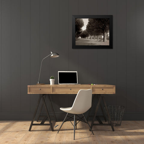 Banc de Jardin - 46 Black Modern Wood Framed Art Print by Blaustein, Alan