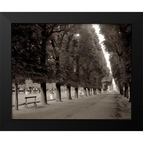 Banc de Jardin - 47 Black Modern Wood Framed Art Print by Blaustein, Alan