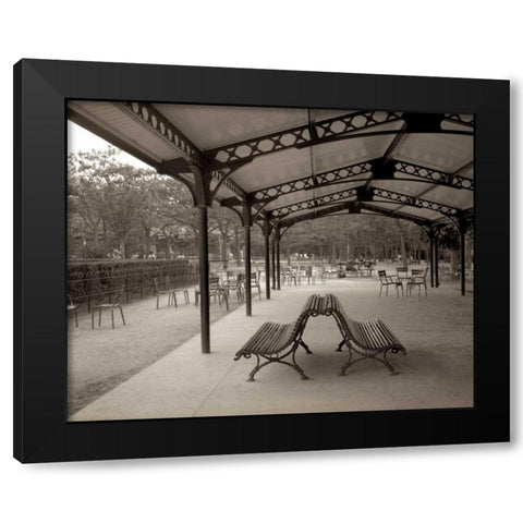 Banc de Jardin - 48 Black Modern Wood Framed Art Print by Blaustein, Alan