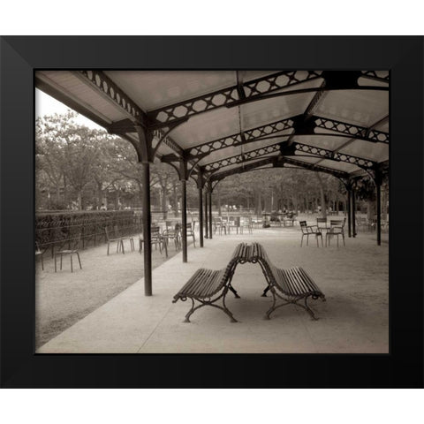 Banc de Jardin - 48 Black Modern Wood Framed Art Print by Blaustein, Alan