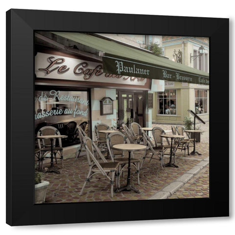 Le Cafe des Arts Black Modern Wood Framed Art Print by Blaustein, Alan