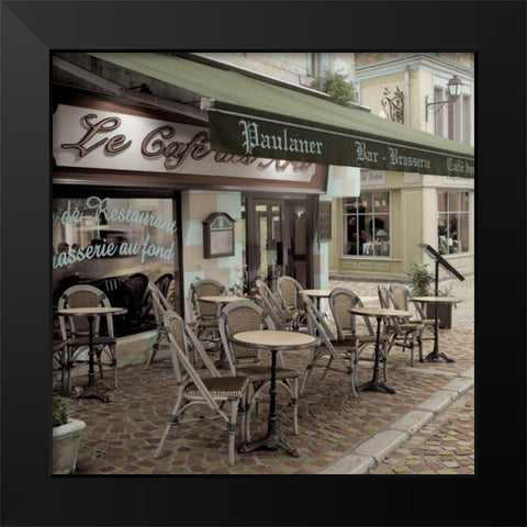 Le Cafe des Arts Black Modern Wood Framed Art Print by Blaustein, Alan