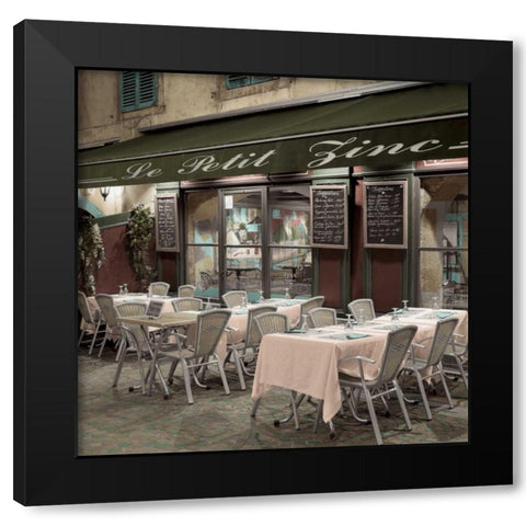 Le Petit Zinc Cafe Black Modern Wood Framed Art Print with Double Matting by Blaustein, Alan