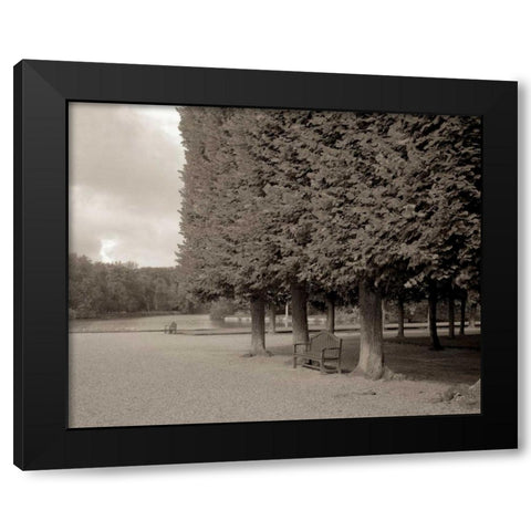 Banc de Jardin - 53 Black Modern Wood Framed Art Print with Double Matting by Blaustein, Alan