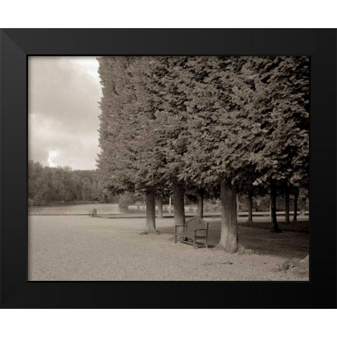 Banc de Jardin - 53 Black Modern Wood Framed Art Print by Blaustein, Alan