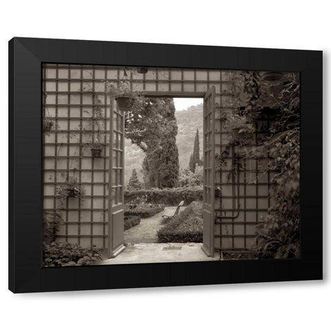 Banc de Jardin - 54 Black Modern Wood Framed Art Print by Blaustein, Alan