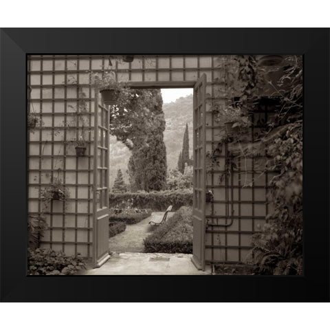 Banc de Jardin - 54 Black Modern Wood Framed Art Print by Blaustein, Alan