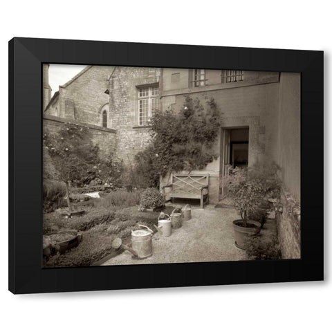 Banc de Jardin - 55 Black Modern Wood Framed Art Print by Blaustein, Alan