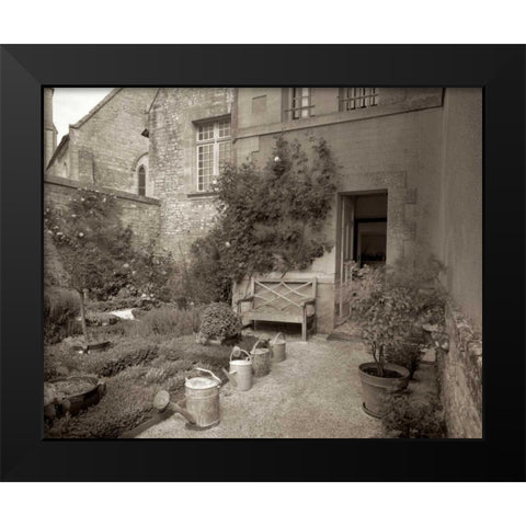 Banc de Jardin - 55 Black Modern Wood Framed Art Print by Blaustein, Alan