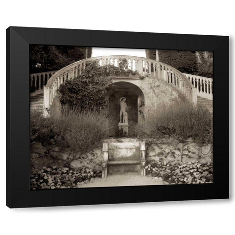 Banc de Jardin - 56 Black Modern Wood Framed Art Print by Blaustein, Alan