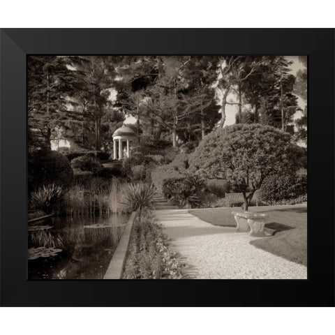 Banc de Jardin - 57 Black Modern Wood Framed Art Print by Blaustein, Alan