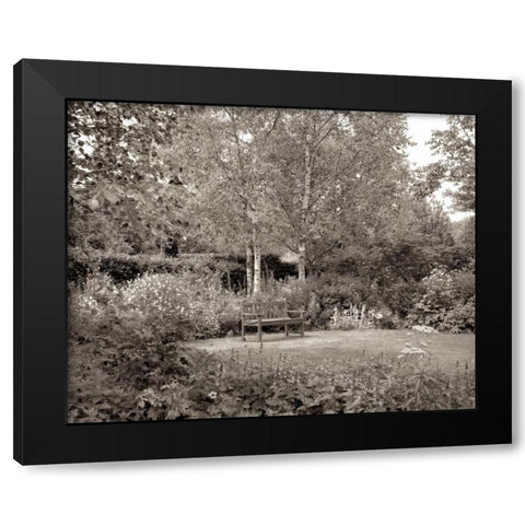 Banc de Jardin - 58 Black Modern Wood Framed Art Print with Double Matting by Blaustein, Alan