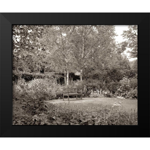 Banc de Jardin - 58 Black Modern Wood Framed Art Print by Blaustein, Alan