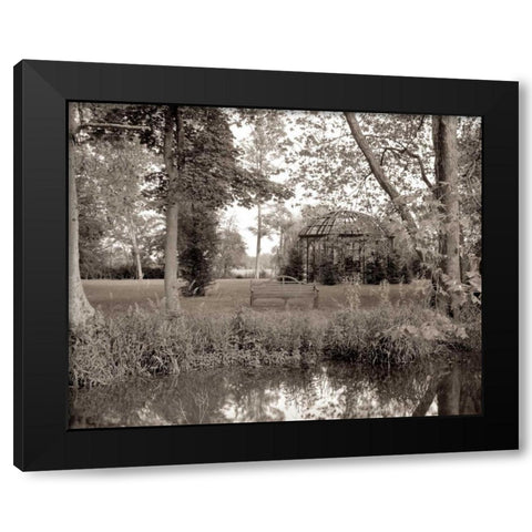 Banc de Jardin - 59 Black Modern Wood Framed Art Print with Double Matting by Blaustein, Alan