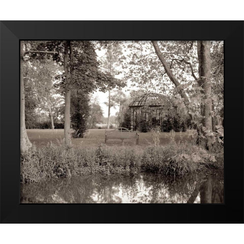 Banc de Jardin - 59 Black Modern Wood Framed Art Print by Blaustein, Alan