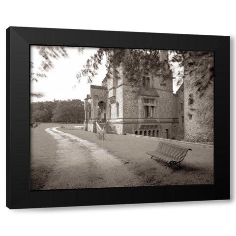 Banc de Jardin - 60 Black Modern Wood Framed Art Print by Blaustein, Alan