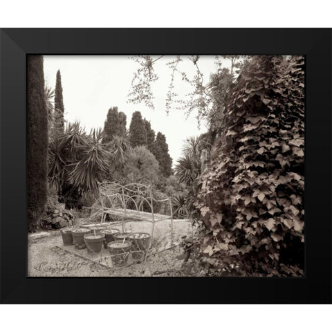 Banc de Jardin - 62 Black Modern Wood Framed Art Print by Blaustein, Alan
