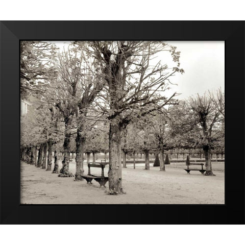 Banc de Jardin - 63 Black Modern Wood Framed Art Print by Blaustein, Alan