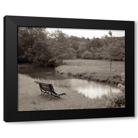 Banc de Jardin - 64 Black Modern Wood Framed Art Print with Double Matting by Blaustein, Alan