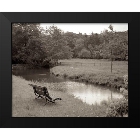 Banc de Jardin - 64 Black Modern Wood Framed Art Print by Blaustein, Alan