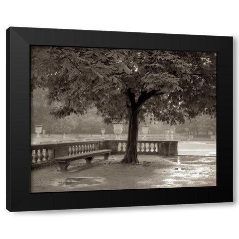 Banc de Jardin - 65 Black Modern Wood Framed Art Print with Double Matting by Blaustein, Alan