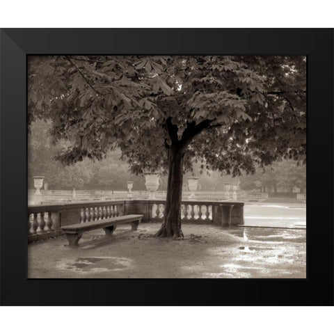 Banc de Jardin - 65 Black Modern Wood Framed Art Print by Blaustein, Alan