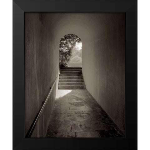 Banc de Jardin - 78 Black Modern Wood Framed Art Print by Blaustein, Alan