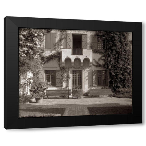 Banc de Jardin - 79 Black Modern Wood Framed Art Print with Double Matting by Blaustein, Alan