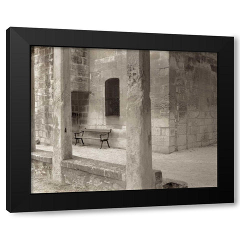 Banc de Jardin - 80 Black Modern Wood Framed Art Print with Double Matting by Blaustein, Alan