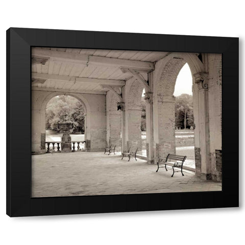Banc de Jardin - 81 Black Modern Wood Framed Art Print with Double Matting by Blaustein, Alan