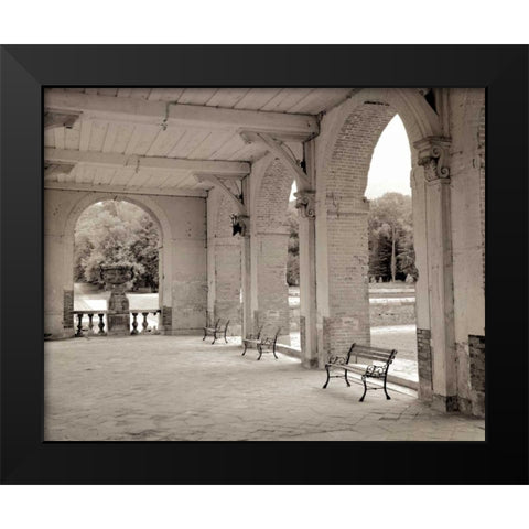 Banc de Jardin - 81 Black Modern Wood Framed Art Print by Blaustein, Alan