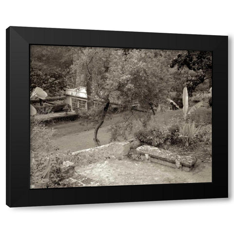 Banc de Jardin - 82 Black Modern Wood Framed Art Print by Blaustein, Alan