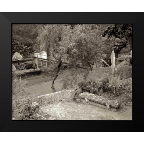 Banc de Jardin - 82 Black Modern Wood Framed Art Print by Blaustein, Alan