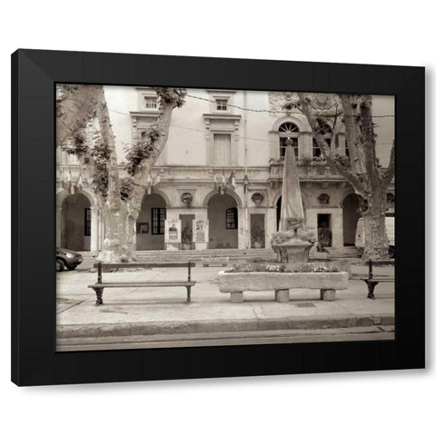 Banc de Jardin - 83 Black Modern Wood Framed Art Print with Double Matting by Blaustein, Alan