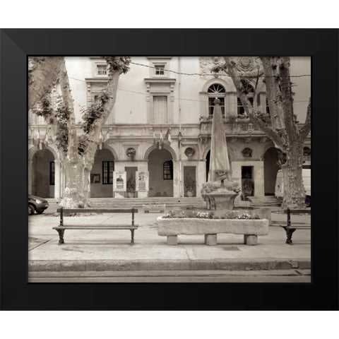 Banc de Jardin - 83 Black Modern Wood Framed Art Print by Blaustein, Alan